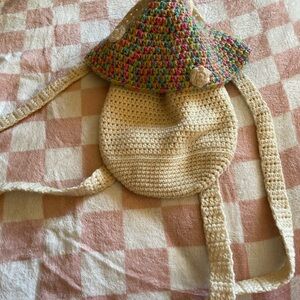 Handmade Crotched Mini Mushroom Backpack